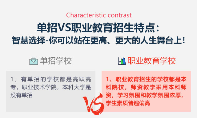 單招VS職業(yè)教育招生特點(diǎn):智慧選擇-你可以站在更高、更大的人生舞臺(tái)上!